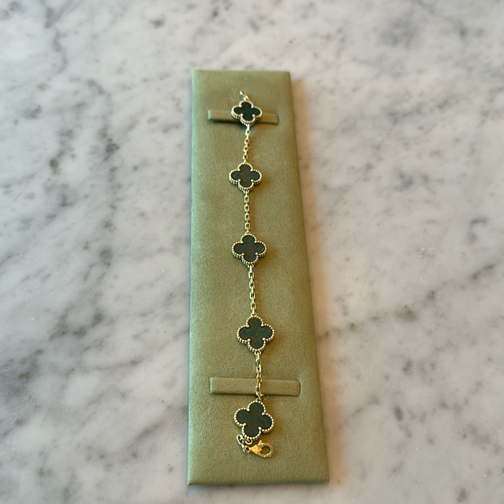 Van Cleef & Arpels 18k yellow gold Malachite bracelet